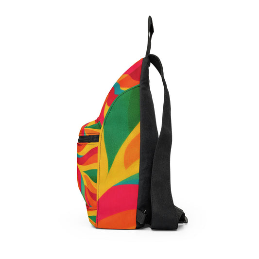 Psychedelic Swirl Sling Bag - Retro Rainbow Crossbody Pack