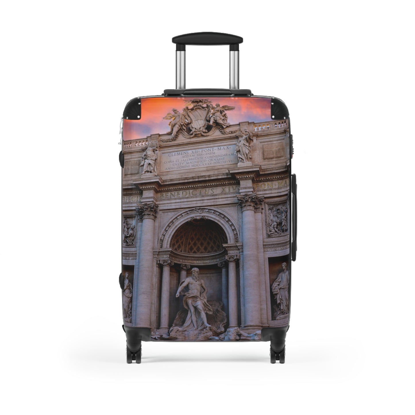 Trevi Fountain Illustration Suitcase — Rome Travel Landmark Luggage