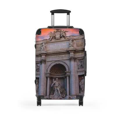 Trevi Fountain Illustration Suitcase — Rome Travel Landmark Luggage