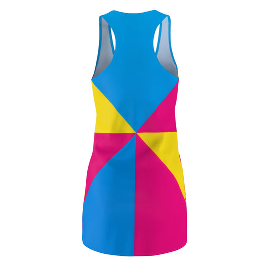 Colorblock Pinwheel Racerback Dress — Bright Geometric Sundress