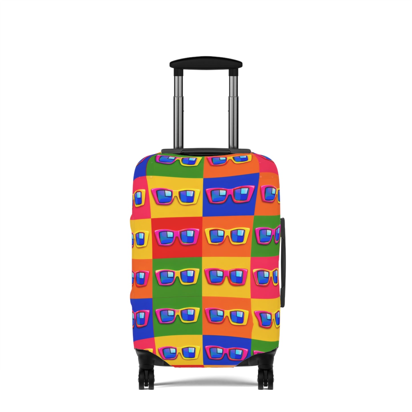 Bright Sunglasses Pattern Luggage Cover — Colorful Travel Suitcase Protector