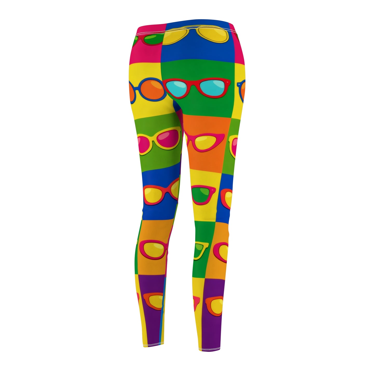 Rainbow Sunglasses Leggings — Colorful Pop Art Women's Casual Leggings
