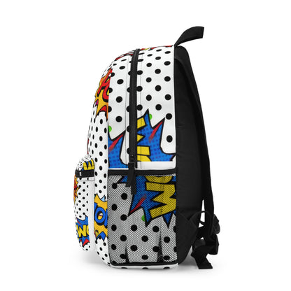 Comic Pop Art Backpack — "Pow!" "Wow!" Retro Graphic School Bag