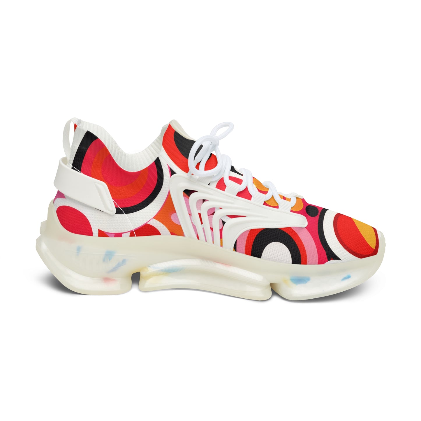Mesh Sneakers — Bold Retro Pop Dot Print Athletic Shoes
