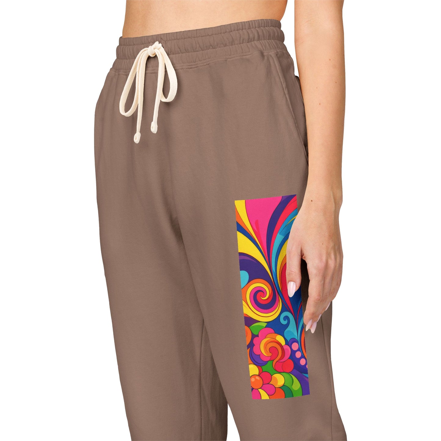 Floral Psychedelic Joggers — Colorful Side Panel Sweatpants
