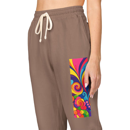 Floral Psychedelic Joggers — Colorful Side Panel Sweatpants