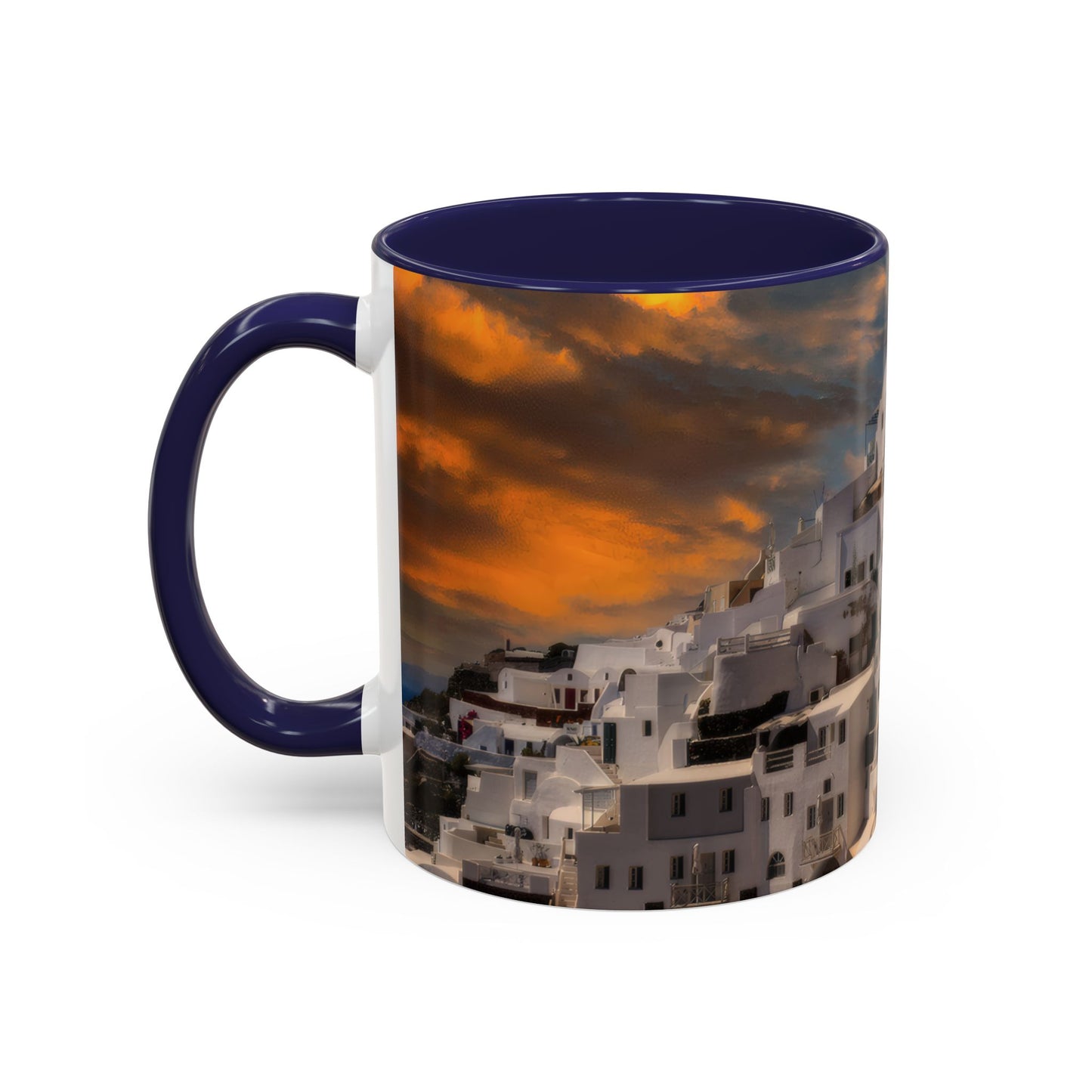 Santorini Sunset Mug, Oia Greece Coffee Cup, Mediterranean Architecture Travel Gift, Greek Island Home Decor, Aesthetic Santorini Souvenir