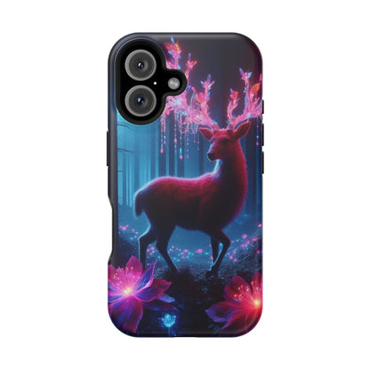 Magnetic Impact-Resistant Phone Case — Neon Fantasy Deer Forest Design