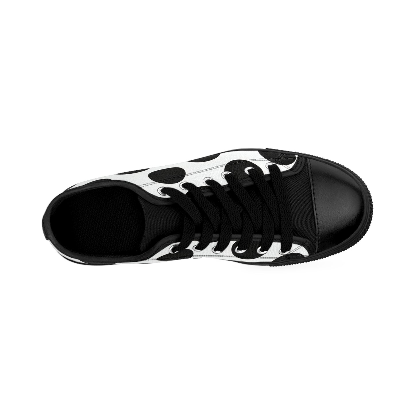 Polka Dot Canvas Sneakers — Black & White Retro Women's Shoes