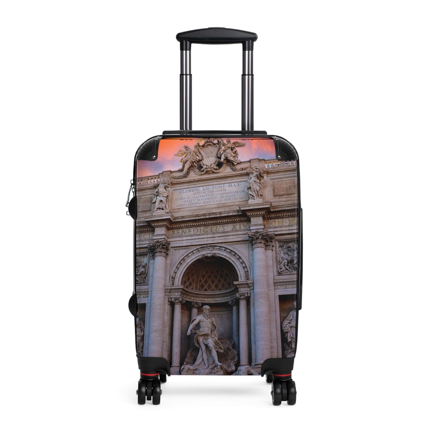 Trevi Fountain Illustration Suitcase — Rome Travel Landmark Luggage