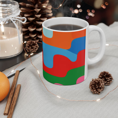 Bauhaus Colorblock Ceramic Mug | Mid-Century Geometric Coffee Cup (11oz, 15oz)