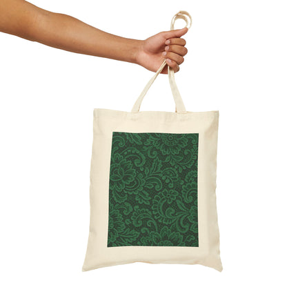 Green Paisley Canvas Tote Bag
