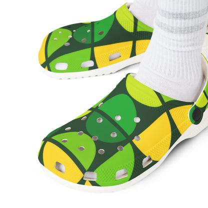 Green Citrus Pattern Clogs — EVA Foam Garden Shoes
