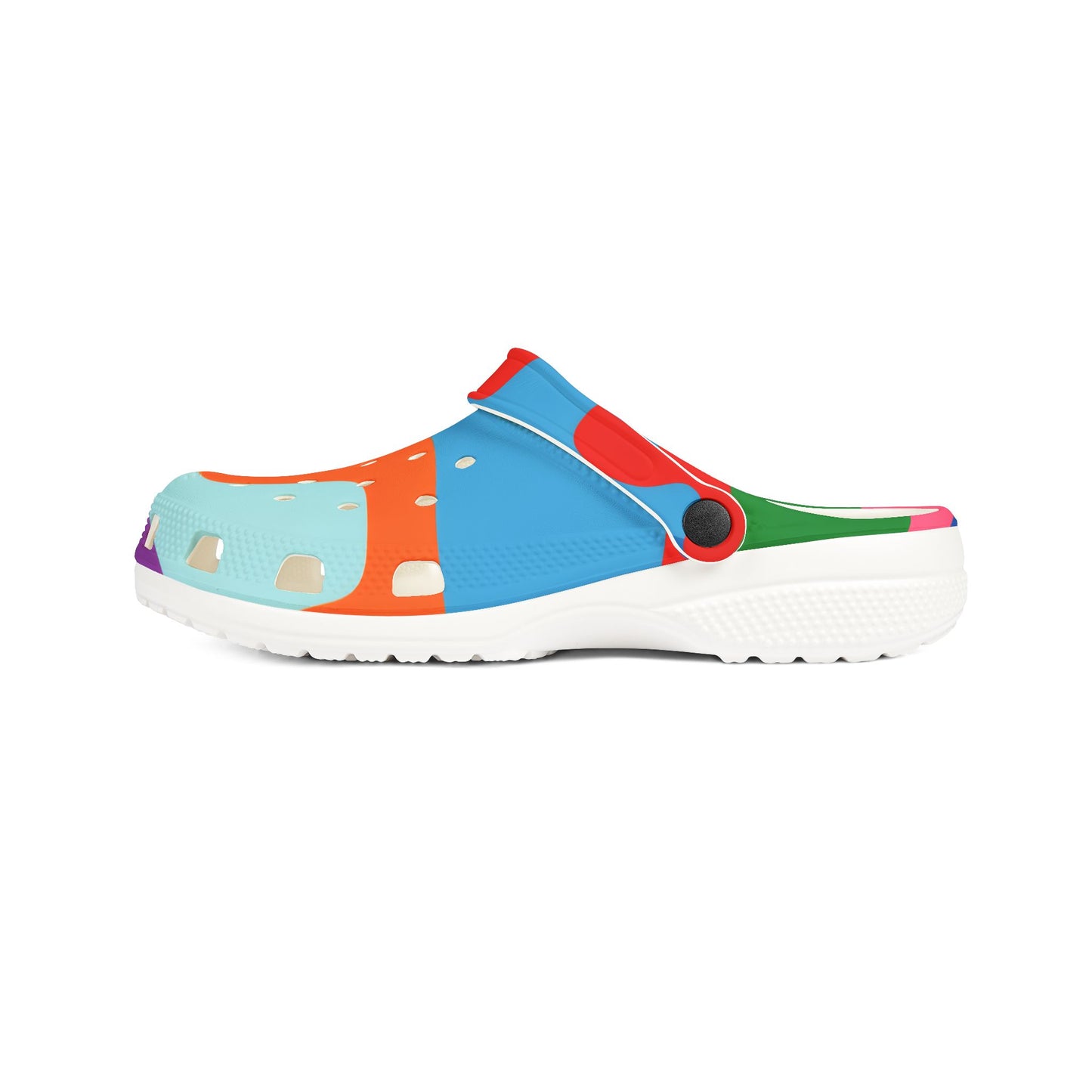 Colorful Abstract Drip EVA Clogs — Bright All-Over-Print Slip-On Shoes