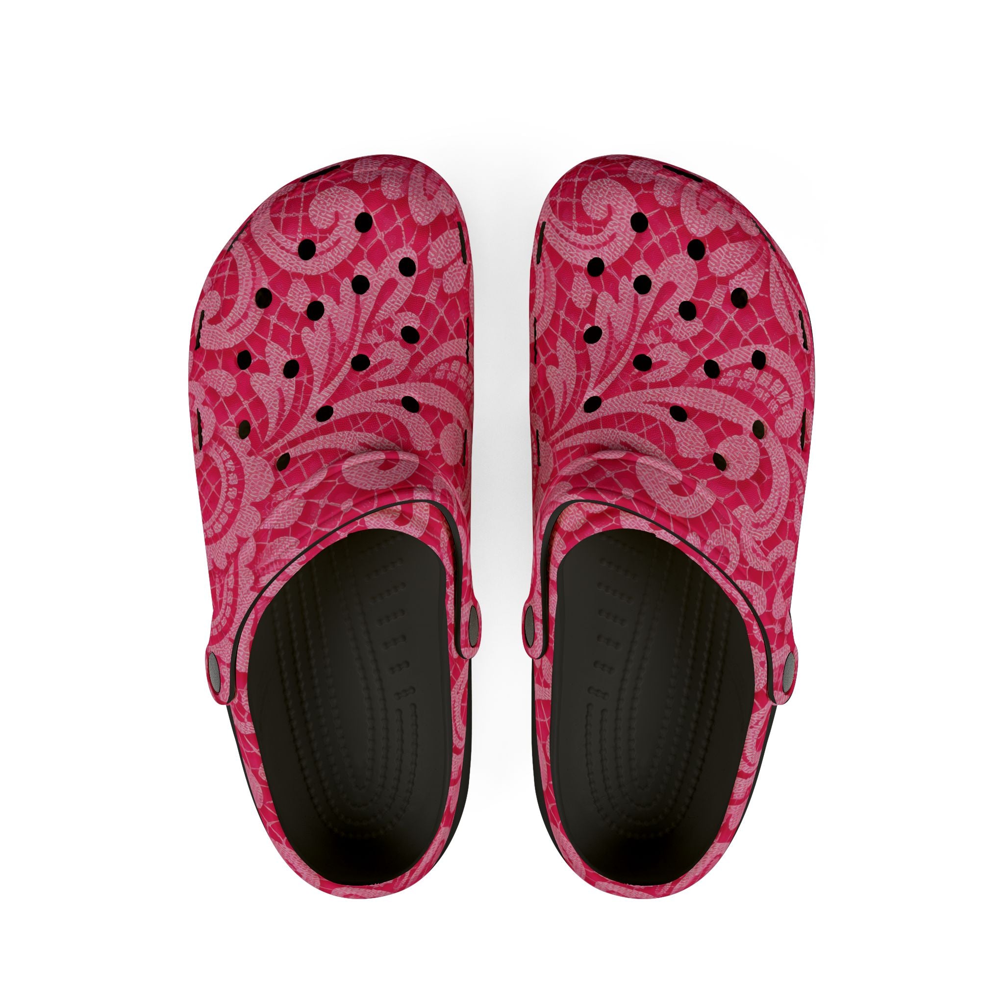 Pink Paisley Lace Clogs