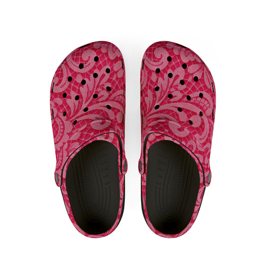 Pink Floral Garden Clogs — EVA Foam Slip-On Shoes