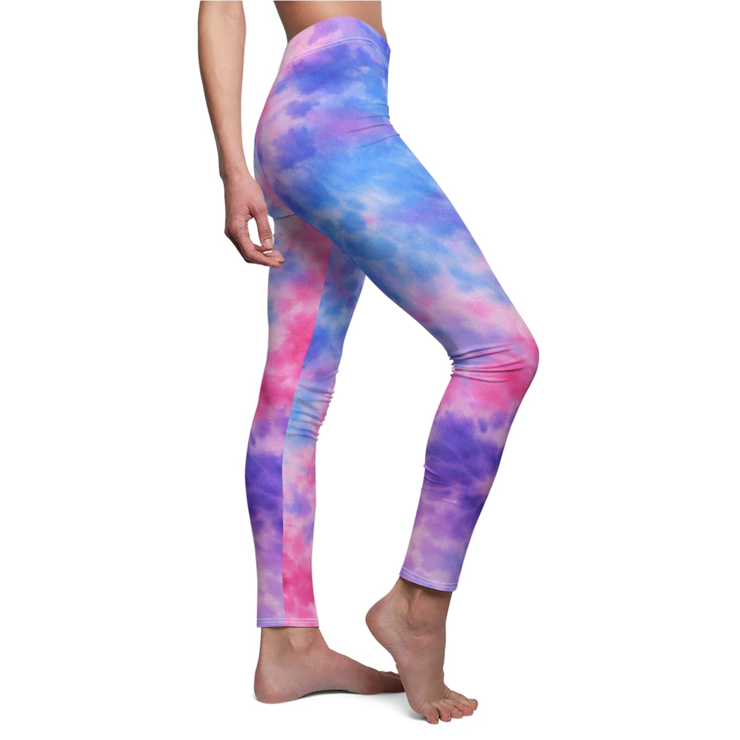 Tie-Dye Pastel Leggings — Women's Casual All-Over Print Yoga & Everyday Leggings