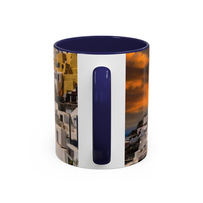 Santorini Sunset Mug, Oia Greece Coffee Cup, Mediterranean Architecture Travel Gift, Greek Island Home Decor, Aesthetic Santorini Souvenir