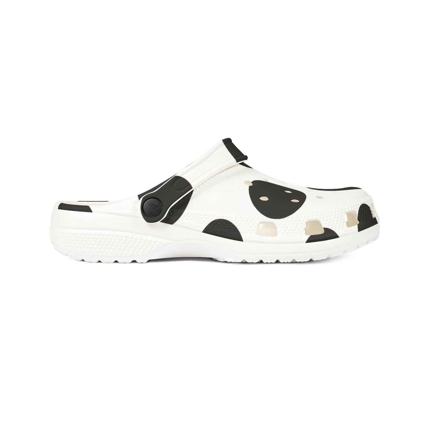 Black & White Leopard Print EVA Foam Clogs — Lightweight Slip-On Garden Shoes