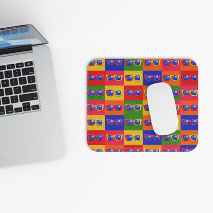 Retro Pop Sunglasses Mouse Pad — Bright Colorful Desk Mat