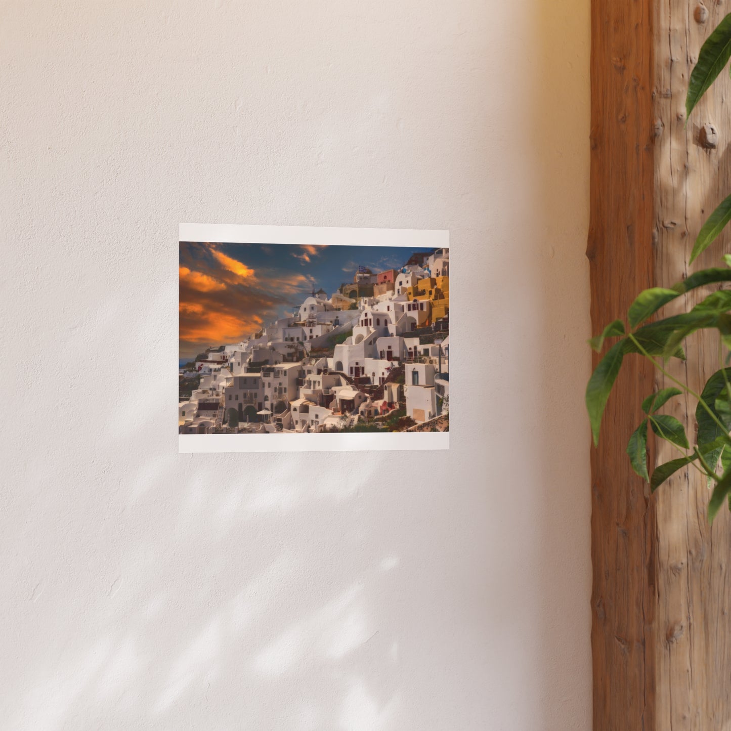 Santorini Sunset Dreams Satin  Poster