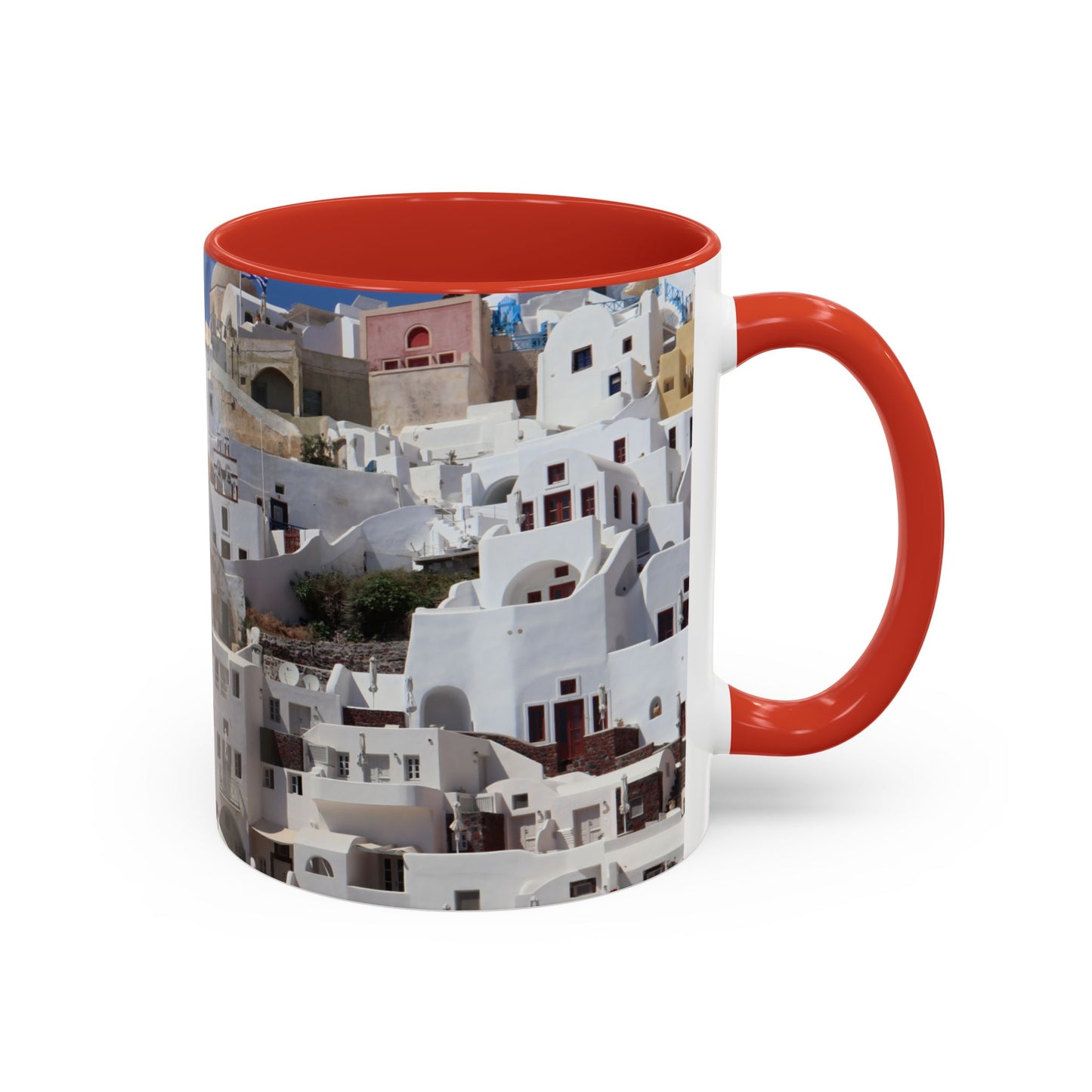 Santorini White Houses Photo Mug | Accent Coffee Mug