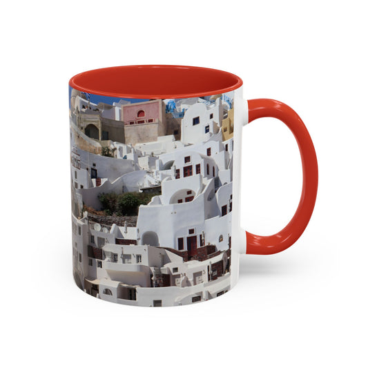 Santorini White Houses Photo Mug | Accent Coffee Mug