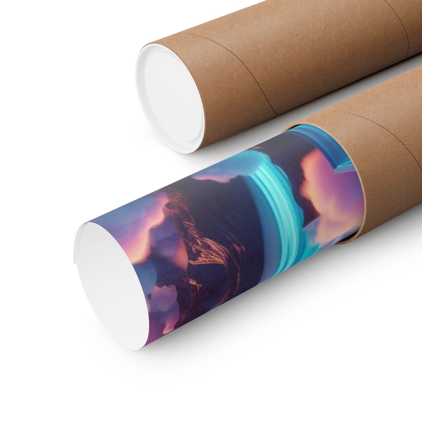 Dreamy Sunset Cloud City Matte Poster — Vertical Wall Art