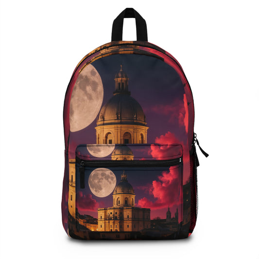 Moonlit Cathedral Backpack — Gothic Nightscape School & Travel Bag