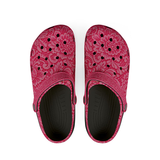 Pink Floral Garden Clogs — EVA Foam Slip-On Shoes