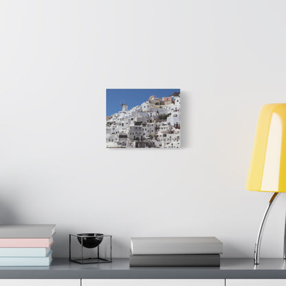 Oia Santorini White Houses Canvas — Matte Stretched Greek Island Wall Art