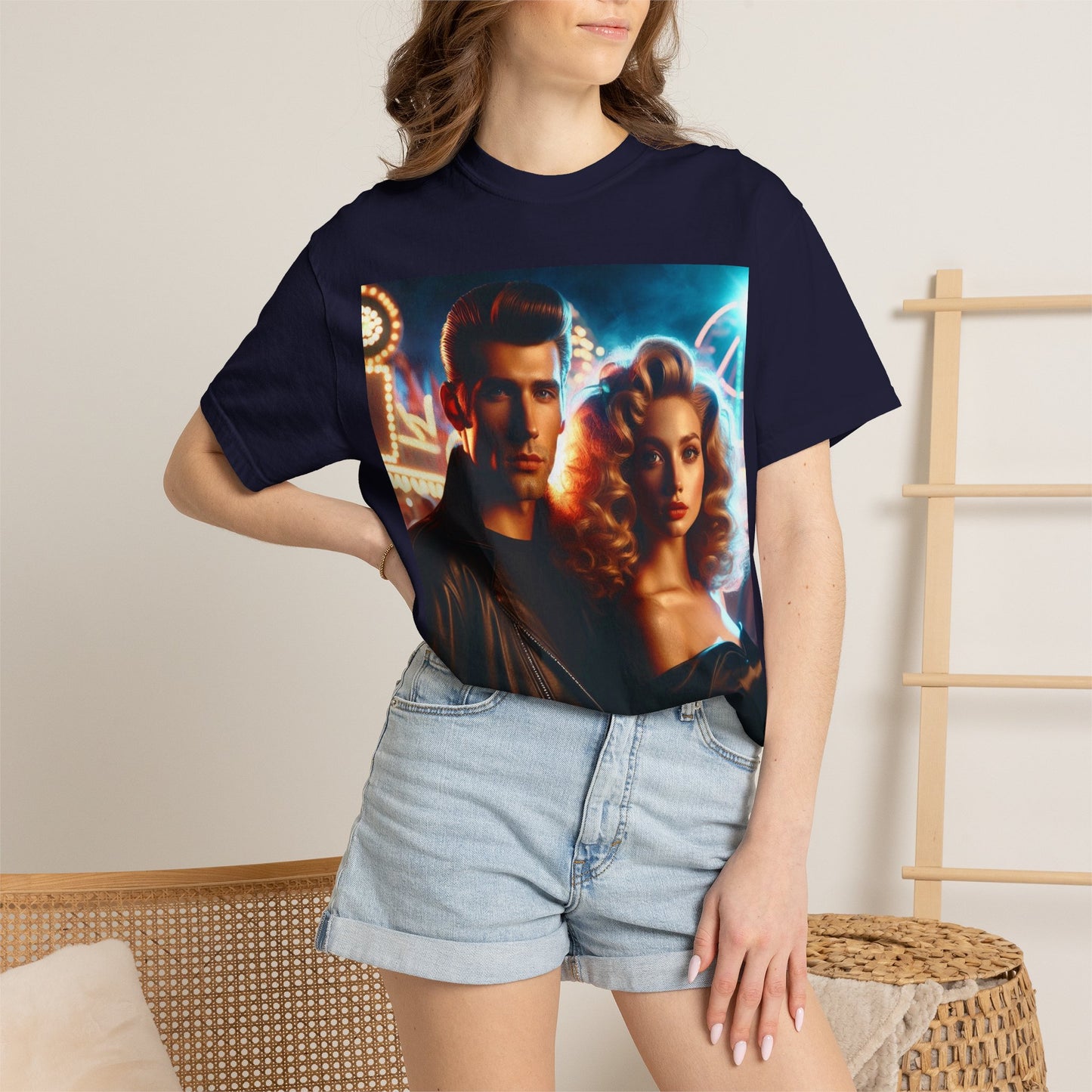 Summer Nights Cinema Tee — Vintage 1950s Carnival Romance Graphic T-Shirt