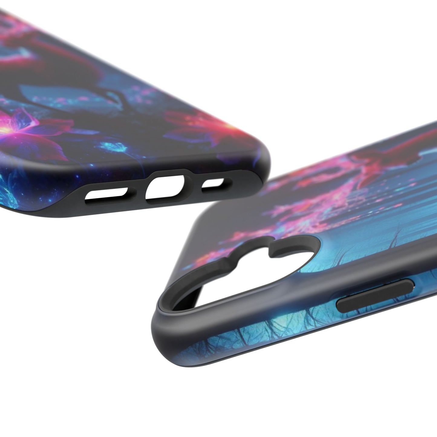 Magnetic Impact-Resistant Phone Case — Neon Fantasy Deer Forest Design