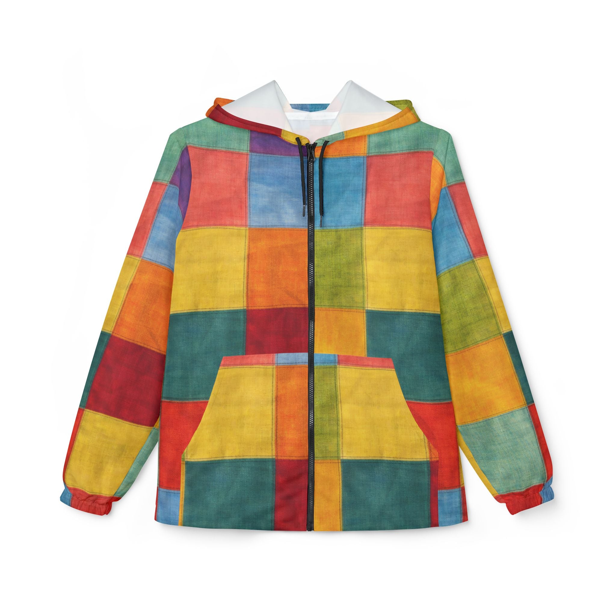 Colorblock Checkerboard Windbreaker