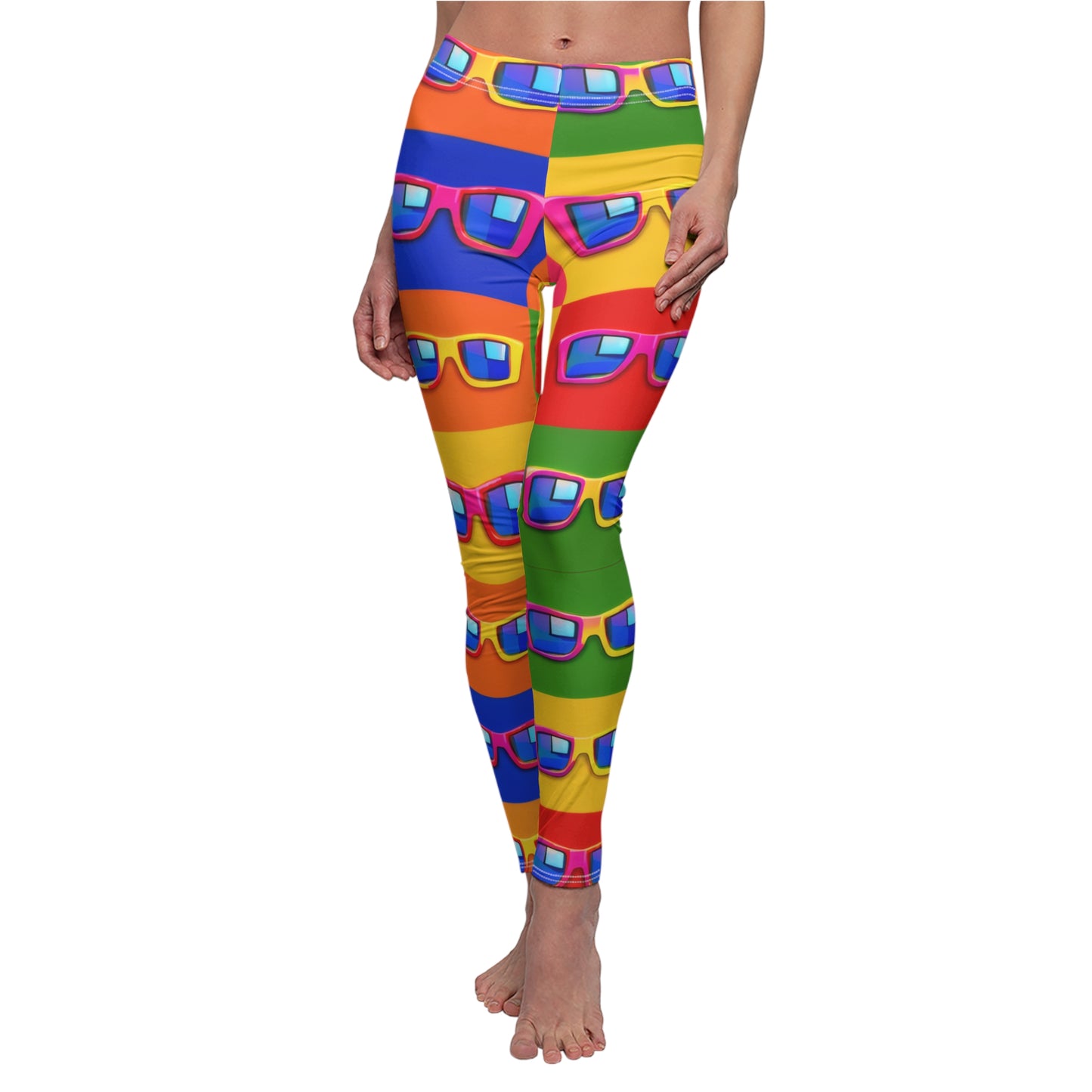 Sunglasses Pop Art Leggings — Colorful Retro Patterned Women's Leggings