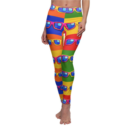 Sunglasses Pop Art Leggings — Colorful Retro Patterned Women's Leggings