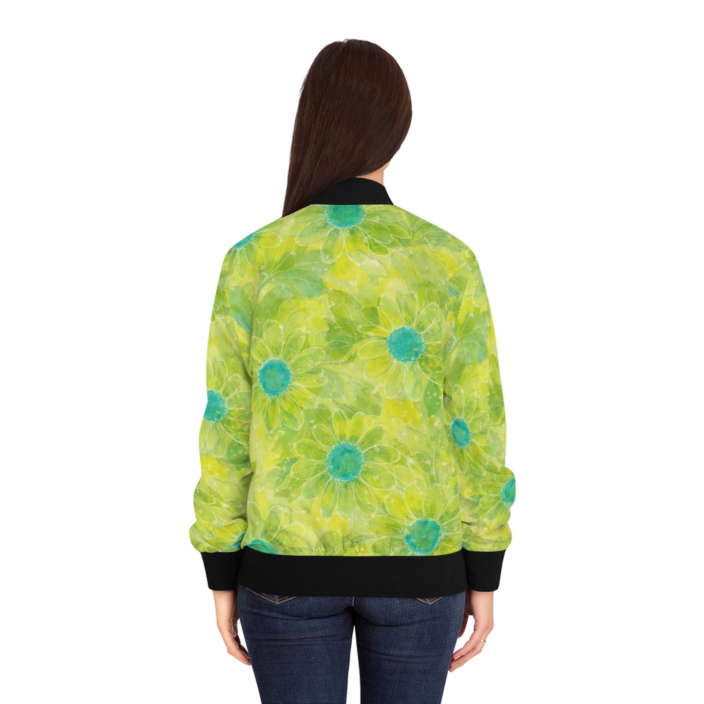 Floral Sunburst Bomber Jacket