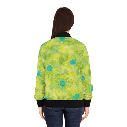 Floral Sunburst Bomber Jacket