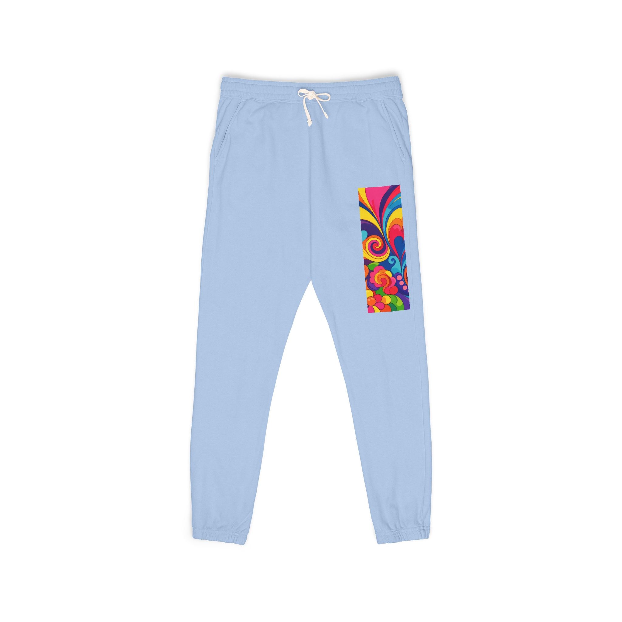 Floral Psychedelic Joggers — Colorful Side Panel Sweatpants