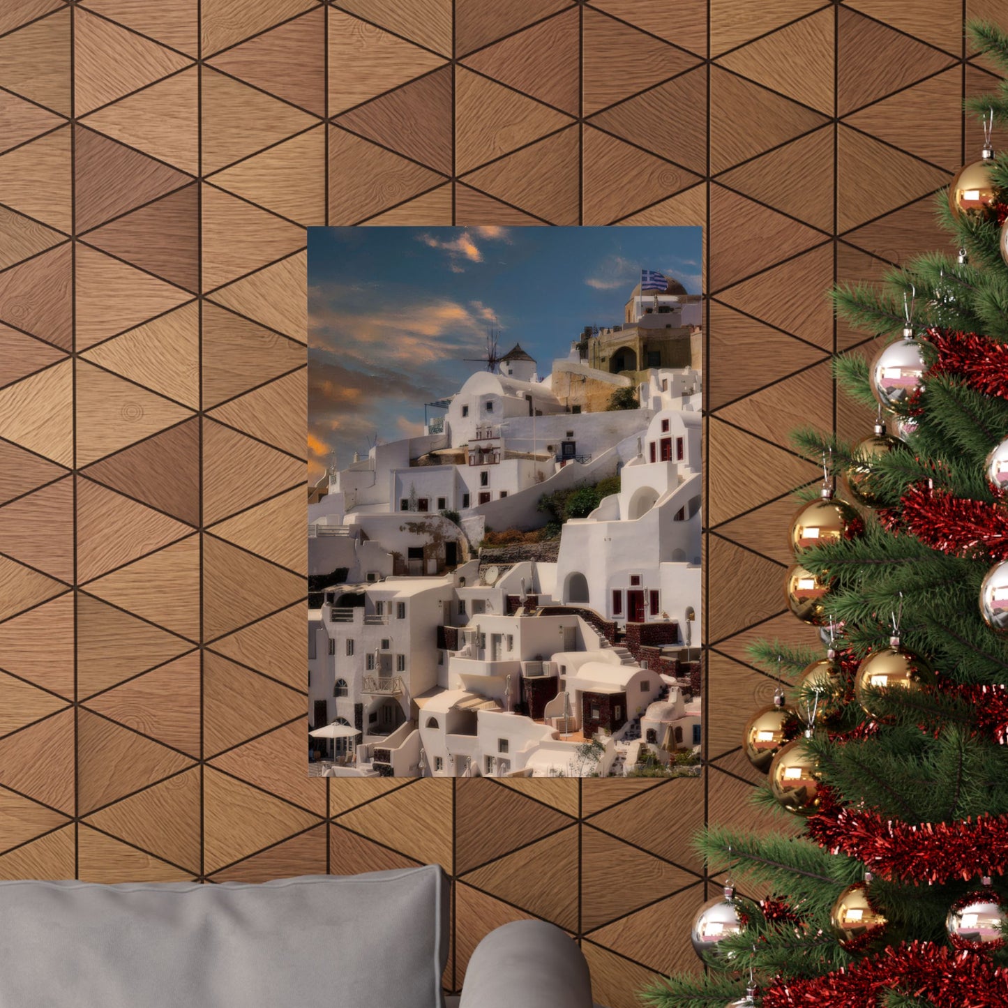 Santorini Sunset Dreams | Premium Matte Vertical Poster