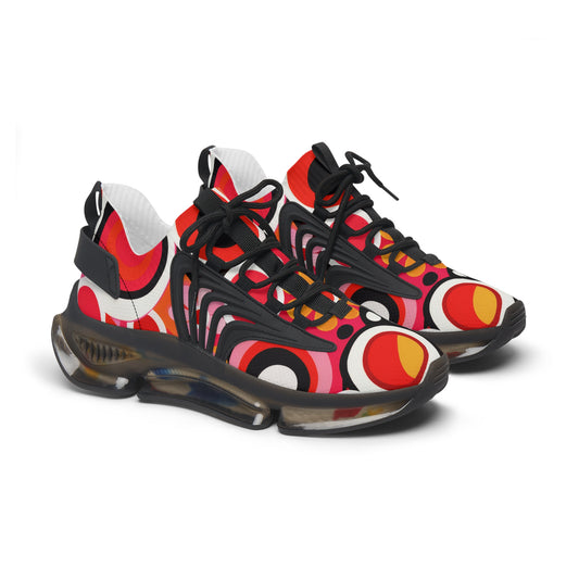 Mesh Sneakers — Bold Retro Pop Dot Print Athletic Shoes