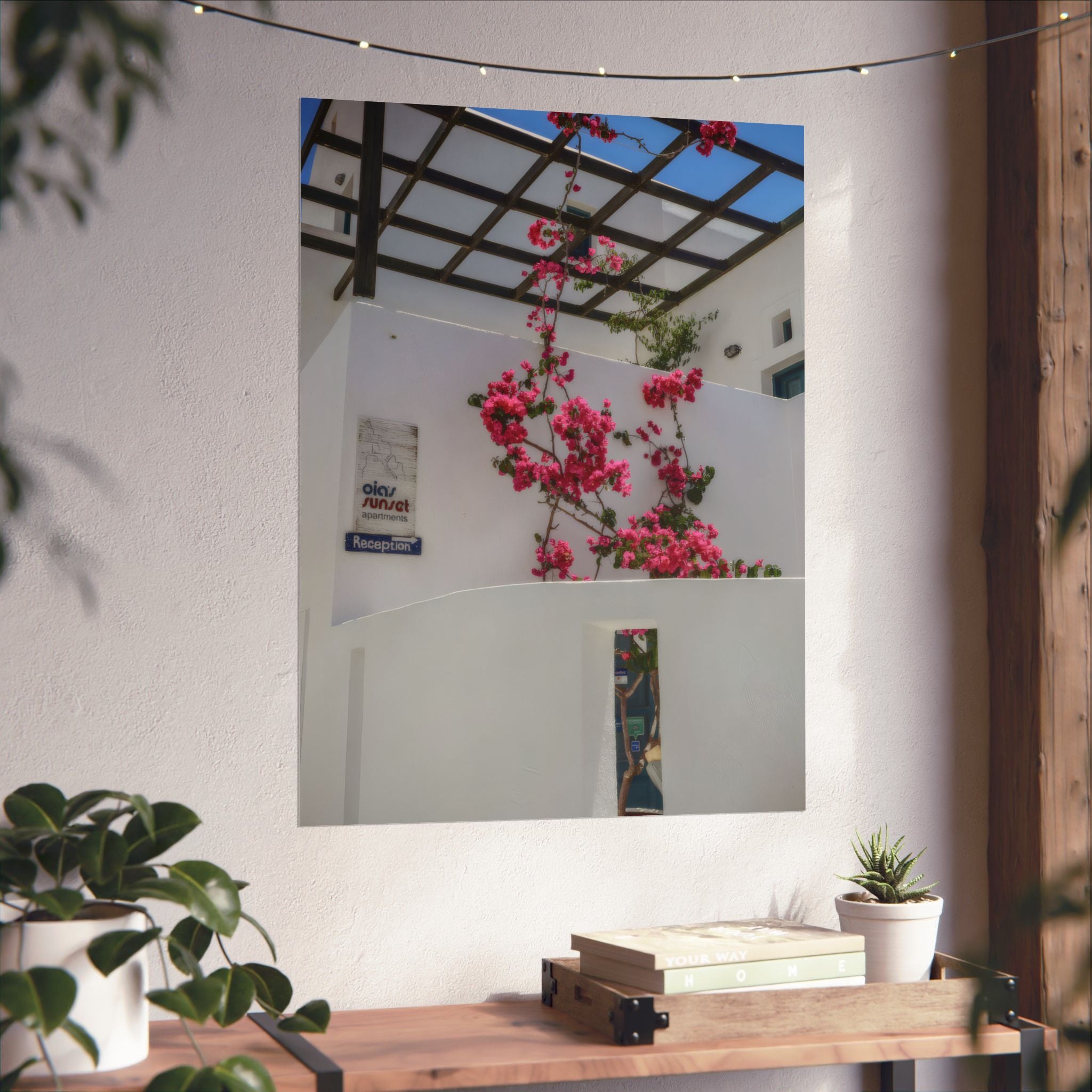 Oia Check-In - Pink Over White Santorini