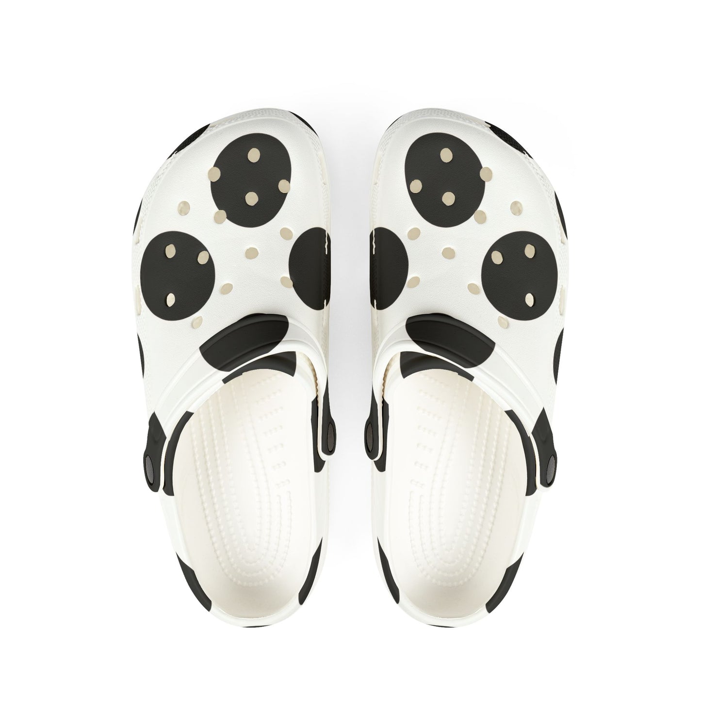 Black & White Leopard Print EVA Foam Clogs — Lightweight Slip-On Garden Shoes