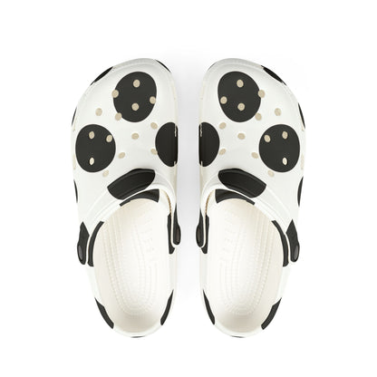 Black & White Leopard Print EVA Foam Clogs — Lightweight Slip-On Garden Shoes