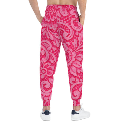 Pink Floral All-Over Print Joggers — Women's Patterned Athletic Sweatpants