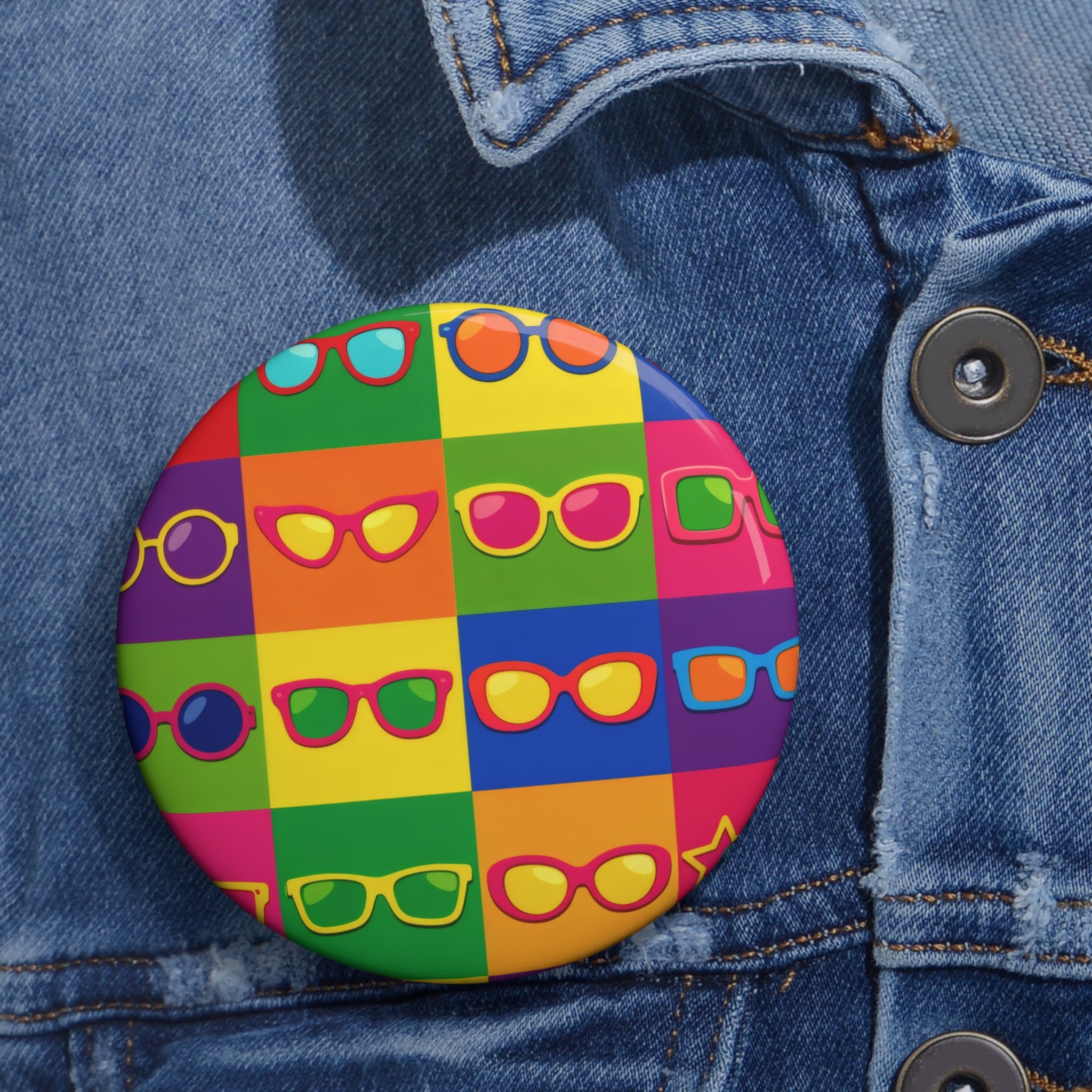 Pop Art Shades Pin Button