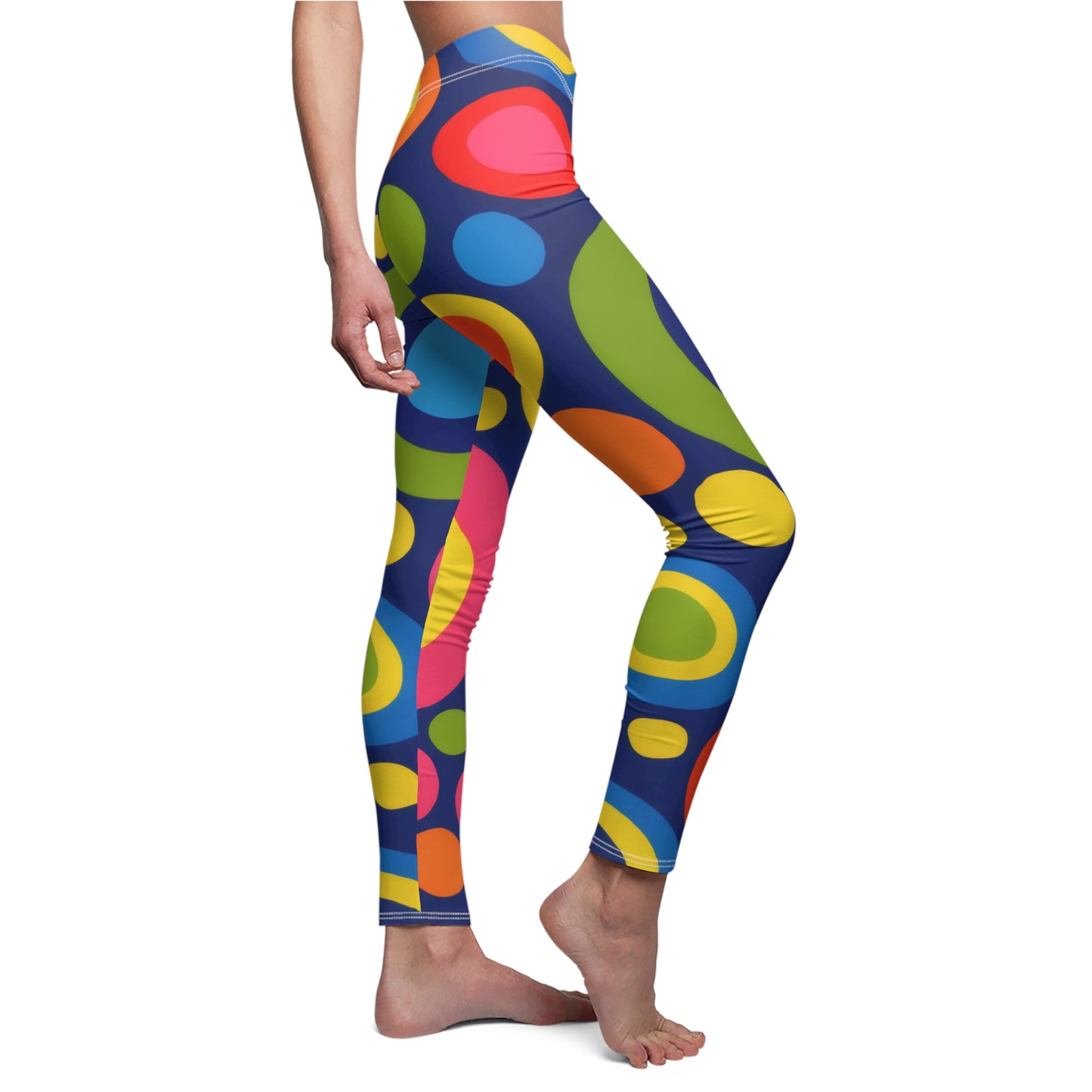Psychedelic Retro Circles Leggings — Colorful 70s-Inspired Print