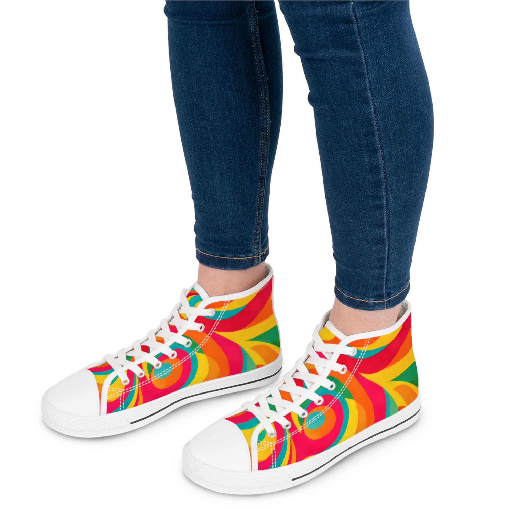 Psychedelic Swirl High-Top Sneakers
