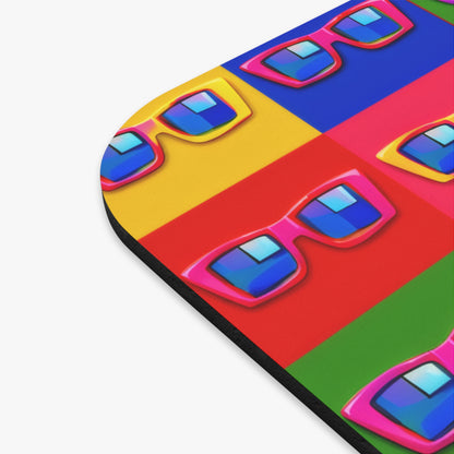 Retro Pop Sunglasses Mouse Pad — Bright Colorful Desk Mat
