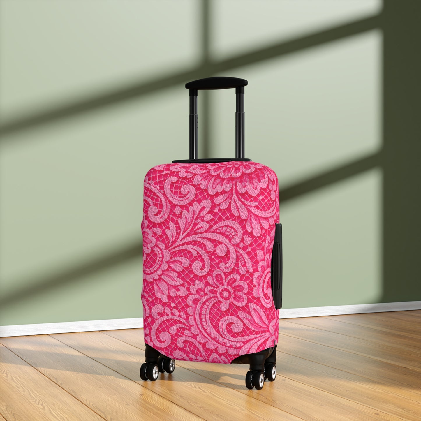 Pink Paisley Luggage Cover — Floral Travel Suitcase Protector